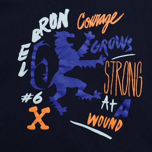 Nike Shirt Mens 3XL Navy Blue LeBron Courage Strong Lion Graphic Basketball Tee - Picture 3 of 11